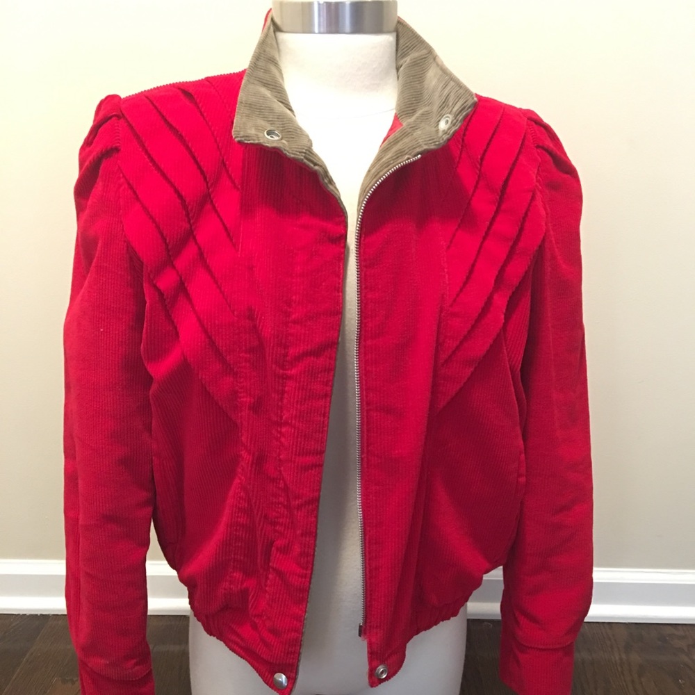 Vintage Red Corduroy Lined Jacket